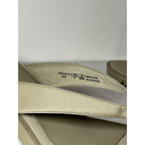 Zara Flip Flop Kitten Heels Sandals Sage Light Green Womens Size 41 - Picture 3 of 16